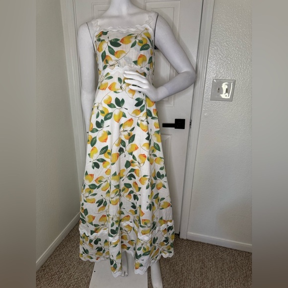 LunaJany Women's Classy Sleeveless Lemon Print Maxi Dress Size M. #77 - Picture 4 of 15